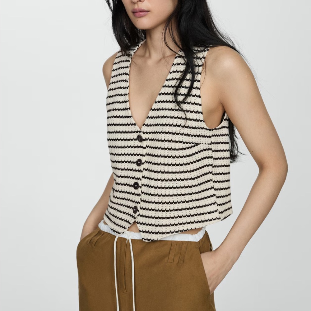 Mango Striped Crochet Top - Picture 3 of 7